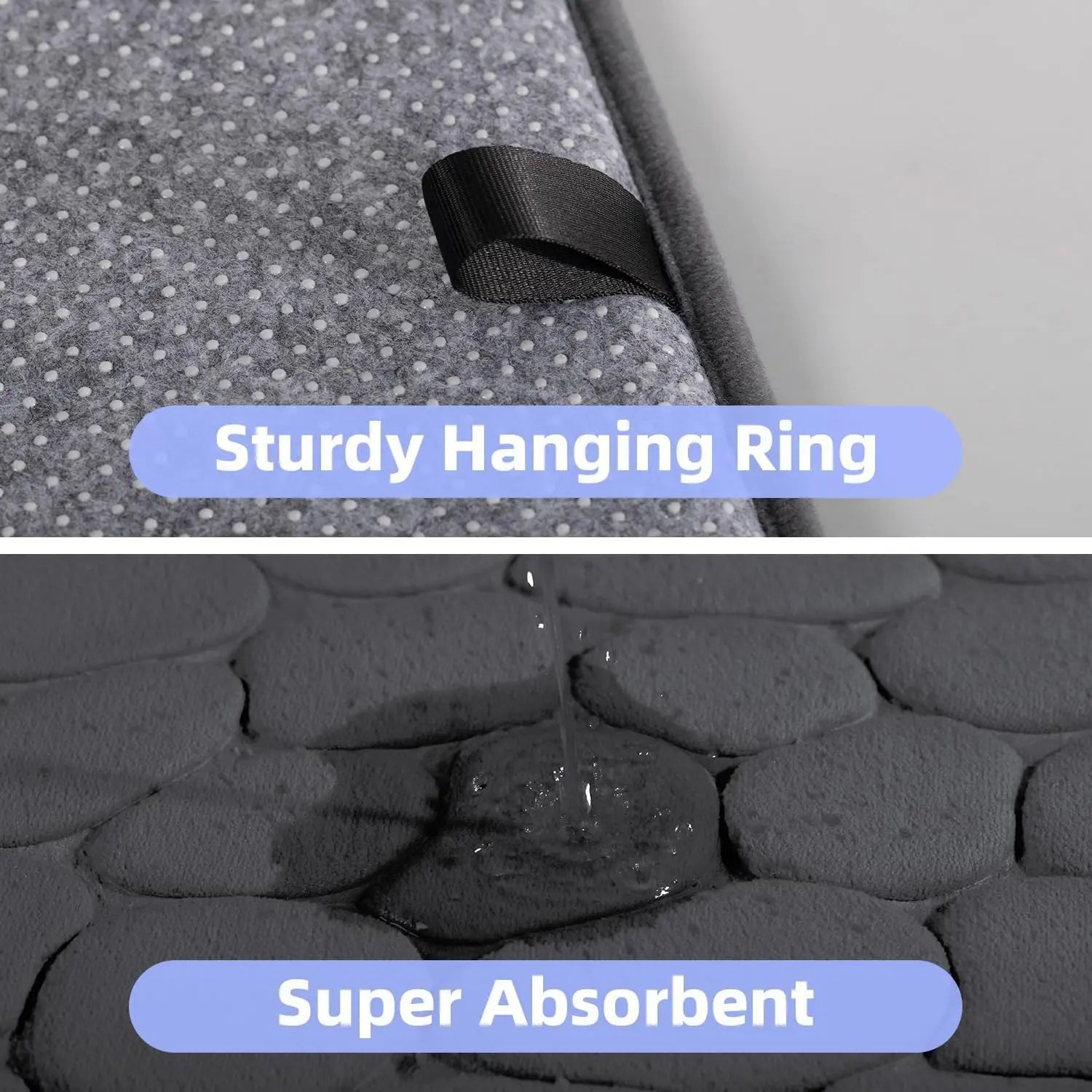 3D Non Slip Bathroom Mat Cobblestone Embossed Bath Mats