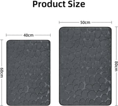 3D Non Slip Bathroom Mat Cobblestone Embossed Bath Mats