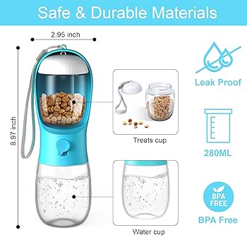 Zenticart Portable Dog Water Bottle 19oz – Leak-Proof Travel Pet Dispense