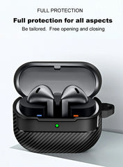 New Carbon Fiber Earphone Protective Cover For Samsung Galaxy Buds 3 / Buds 3 Pro Cover With Keychain Accessories Shockproof Bag