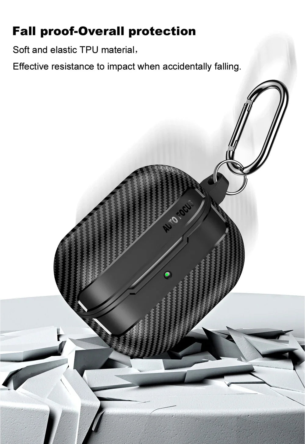 New Carbon Fiber Earphone Protective Cover For Samsung Galaxy Buds 3 / Buds 3 Pro Cover With Keychain Accessories Shockproof Bag