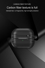 New Carbon Fiber Earphone Protective Cover For Samsung Galaxy Buds 3 / Buds 3 Pro Cover With Keychain Accessories Shockproof Bag