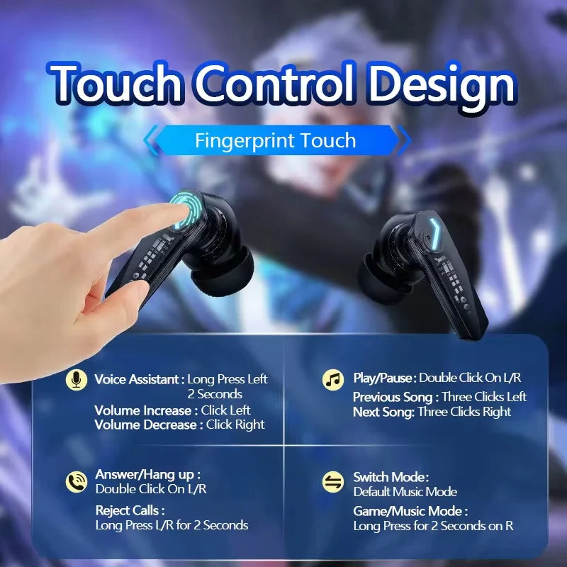Lenovo GM2 Pro Wireless Headphones Touch Control Game Bluetooth